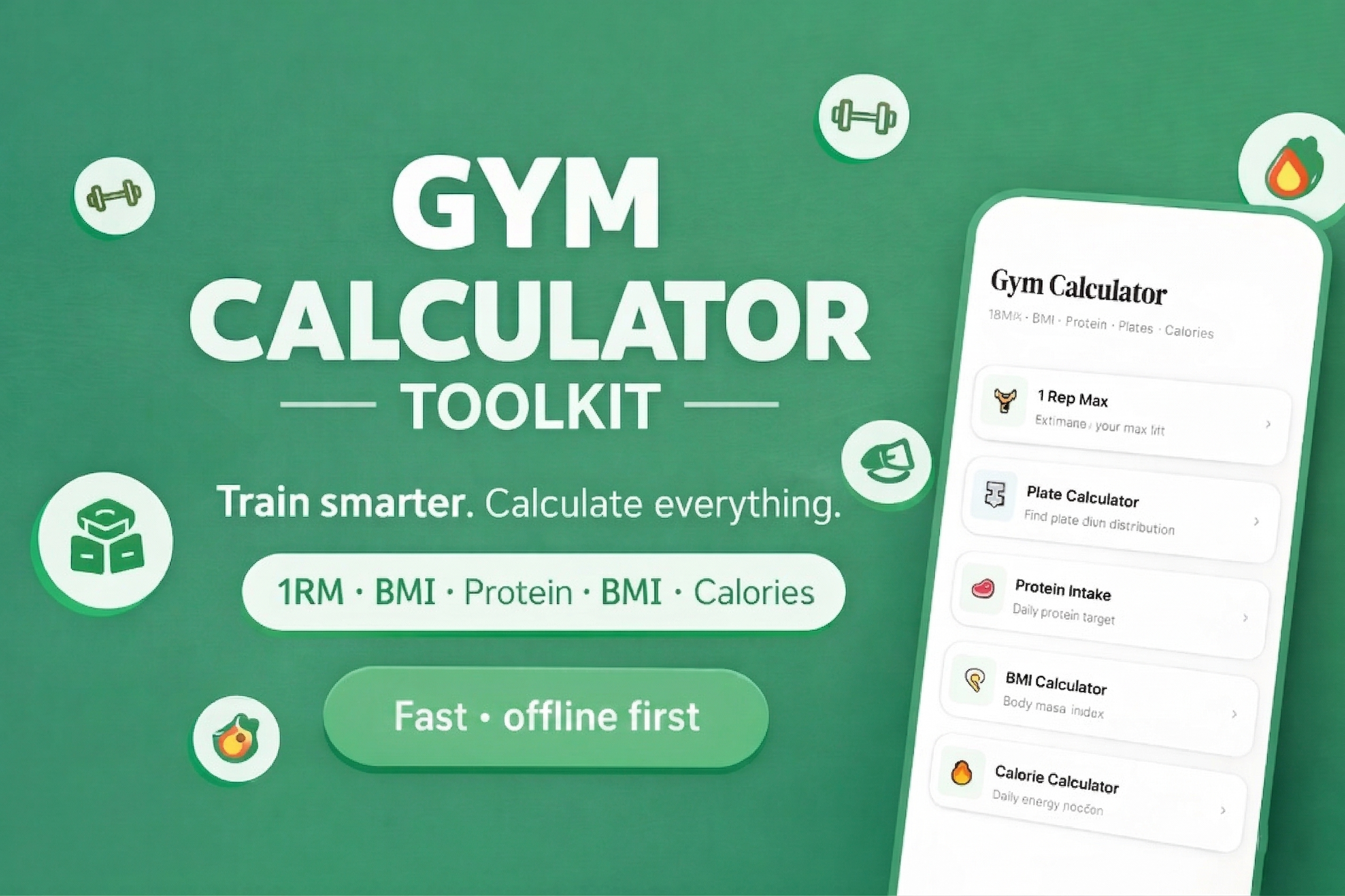 Gym Calculator App Interface Screenshot